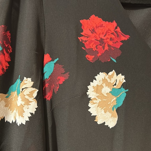 Ann Taylor midi floral black dress - Picture 4 of 6